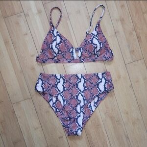 Snake Skin High Waist Bikini set nwt